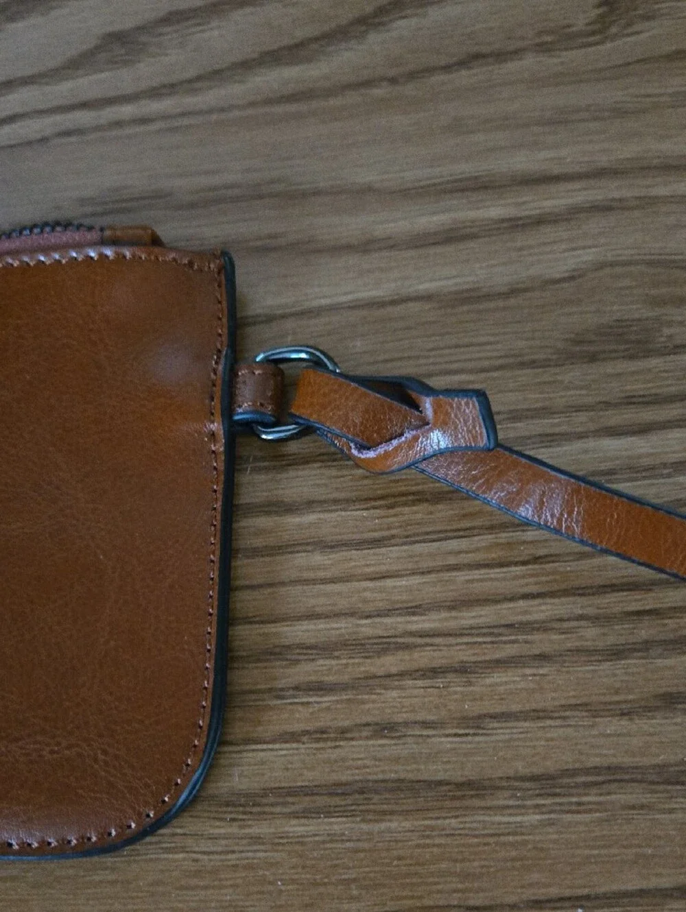 Leather Wrist Pouch - Brown